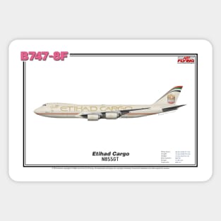 Boeing B747-8F - Etihad Cargo (Art Print) Sticker